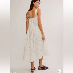 New Free People Primavera Eyelet Midi Dress White